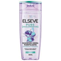 Shampoo Hidra Purificante 400ml Elseve Pure Hialurônico Loreal Paris Para Raízes Oleosas Desidratadas Deixa Cabelo Leve