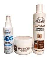 Shampoo Hidratante Japinha Mandioca 300 ml + mascara 300 ml + Keratrina 120 ml