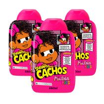 Shampoo Hidratante Turma da Mônica Cachos Milena Kids Com Óleo de Coco Low Poo 260ml (Kit com 3)