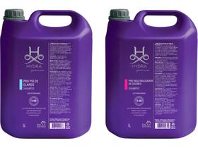Shampoo Hydra Groomers Pet Society Pelos Claros 5L + Neutralizador de Odores 5L