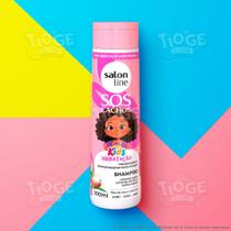 Shampoo Infantil SOS Cachos Kids Hidratação Cabelos Ondulados, Cacheados e Crespos 300ml - Salon Line