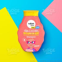 Shampoo Infantil SOS Cachos Nutrição em Ação Cabelos Ondulados, Cacheados e Crespos 300ml - Salon Line
