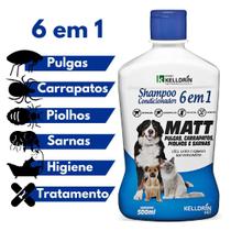 Shampoo Keldrin Matt 6 em 1 500ml para Cães e Gatos Antipulgas Carrapatos Sarna Condicionador