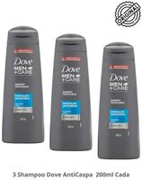 Shampoo Kit 3 Dove Men+Care Proteção Anticaspa+Cafeina 200ml Shampoo Kit 3 Dove Men+Care Proteção Anticaspa+Cafeina 200ml