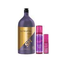 Shampoo Lavatório Profissional 2,5 Litros + Fluido Termoativado 200 ml + Óleo Disciplinante 30 ml Liso Mágico Lowell