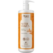 Shampoo Limpeza Suave Apice Nutri Waves Tratamento Capilar Vegano Sem Sulfato Curvaturas Grande 1L