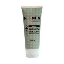 Shampoo Masculino 21 Cabelos Grisalhos 200ml Silver Amarelados Barba H.O.Men Master