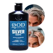 Shampoo Matizador Cabelos Grisalhos Silver Boost 220ml Desamarelador QOD Barber Shop QBS