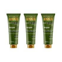 Shampoo Maxihair 500Ml Argan Liss Pos Escova - Kit Com 3Un