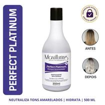 Shampoo Maxilluring Matizador Perfect Platinum 500ml Desamarelador Rápido Para Loiros, Grisalhos