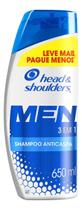 Shampoo Men 3 Em 1 Anticaspa 650 Ml Head & Shoulders Shampoo Men 3 Em 1 Anticaspa 650 Ml Head & Shoulders