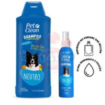 Shampoo neutro pet para caes e gatos perfume Kit banho Higiene Pet Clean