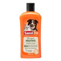 Shampoo Neutro Profissional Cães Gatos Sanol Dog 500Ml