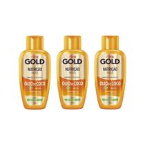 Shampoo Niely Gold 275Ml Nutriçao Poderosa - Kit C/3Un