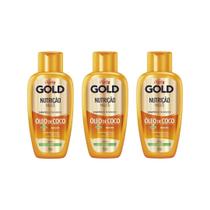 Shampoo Niely Gold 275Ml Nutriçao Poderosa - Kit C/3Un