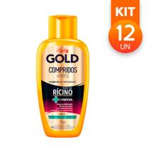 Shampoo Niely Gold Compridos + Forte Óleo de Rícino e D-Pantenol Revitalizante 275ml (Kit com 12)