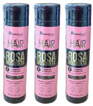 SHAMPOO NUTRITIVO RECONSTRUÇÃO ROSA MOSQUETA 300ml NATUFLORES Kit 3und SHAMPOO NUTRITIVO RECONSTRUÇÃO ROSA MOSQUETA 300ml NATUFLORES Kit 3und