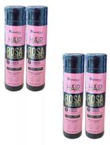SHAMPOO NUTRITIVO RECONSTRUÇÃO ROSA MOSQUETA 300ml NATUFLORES Kit 4und