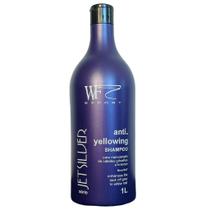 Shampoo para Cabelos Brancos Coloridos Grisalhos Loiros Neutraliza Tons Amarelados WF Jet Silver 1L