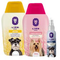 Shampoo para cachorro + Condicionador + Colônia Linha Lion Pet (Kit banho)