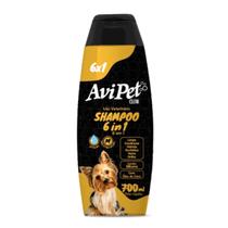 Shampoo Para Cachorro Gato Pet 6 em 1 Hidrata Condiciona Nutre Brilha Oleo de Coco 700ml