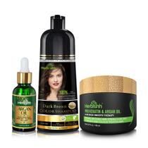 Shampoo para coloração de cabelo Combo Herbishh After Color 500mL marrom escuro