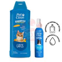 Shampoo para gatos perfume shampoo pet 2 em 1 kit banho higiene completo pet clean