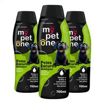 Shampoo Pêlos Escuros Mypetone Cães e Gatos - 700mL 3 Unidades
