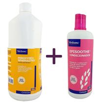 Shampoo Peroxydex 1L + Episoothe Condicionador 500ml Virbac Cães e Gatos