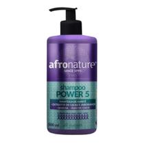 Shampoo Power 5 Afro Nature Manteiga de Karite Extrato de Cacau Jaborandi Babosa Óleo de Coco 500ml