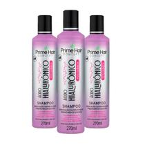 Shampoo Prime Hair Ácido Hialurônico Fios Danificados Pós-química 270ml (Kit com 3)