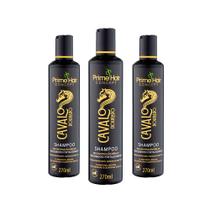Shampoo Prime Hair Cavalo Dourado Reconstrução Brilho e Fortalecimento 270ml (Kit com 3)