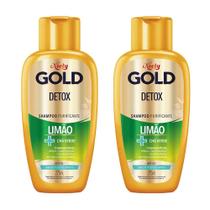 Shampoo Purificante Niely Gold Detox Limão + Chá Verde Refresca Couro Cabeludo 275ml (Kit com 2)