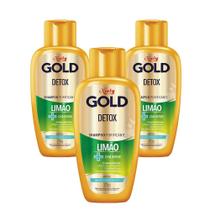 Shampoo Purificante Niely Gold Detox Limão + Chá Verde Refresca Couro Cabeludo 275ml (Kit com 3)