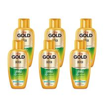 Shampoo Purificante Niely Gold Detox Limão + Chá Verde Refresca Couro Cabeludo 275ml (Kit com 6)