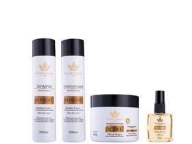 Shampoo Reposite 300ml + Condicionador Reposite 300ml + Máscara Viuva Negra 500g + Óleo Reparador de Pontas 30ml