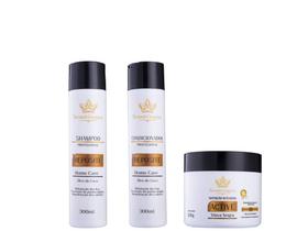 Shampoo Reposite 300ml + Condicionador Reposite 300ml + Máscara Viuva Negra 500g