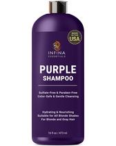 Shampoo roxo INFINA ESSENTIALS para loiras 480 ml sem sulfato