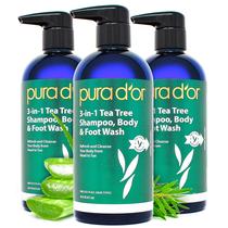 Shampoo, sabonete corporal e para pés PURA D'OR Tea Tree 48 onças no total Shampoo, sabonete corporal e para pés PURA D'OR Tea Tree 48 onças no total