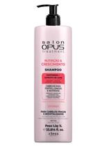 Shampoo Salon Opus Cless 1 Litro Nutrição Crescimento Limpeza e Fortalecimento para Cabelos Longos