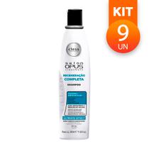 Shampoo Salon Opus Desmaia Fios Ultra Reparação Com Colágeno e Óleos Vegetais 350ml (Kit com 9)