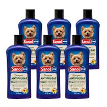Shampoo Sanol Dog Anti Pulgas Girassol e Ylang Ylang Para Cães 500ml (Kit com 6)