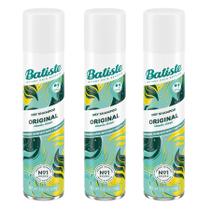 Shampoo seco Batiste Original, pacote com 3, xampu sem água de 112 ml