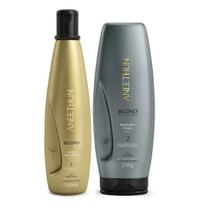 Shampoo Silver E Mascara Cinza Aneethun Blond System 2 Itens