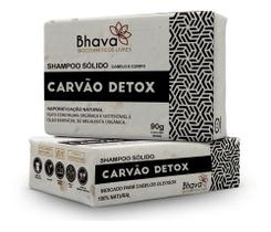 Shampoo Sólido Carvão Detox 90gr Lançamento Bhava Lixo Zero