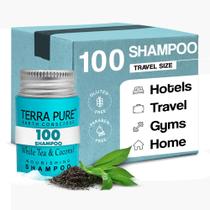 Shampoo Terra Pure, chá branco e coco, 30 ml, tamanho de viagem x 100 Shampoo Terra Pure, chá branco e coco, 30 ml, tamanho de viagem x 100