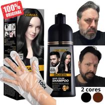 Shampoo Tonalizante 200ml Escurecedor Veinira Sem Amônia Natural Tira Grisalhos do Cabelos e Barba