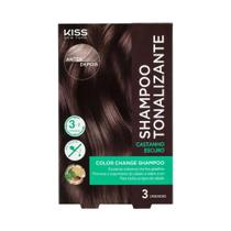 Shampoo Tonalizante Castanho Escuro Color Change Kiss NY 3 un