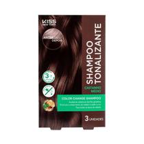 Shampoo Tonalizante Castanho Médio Color Change Kiss New York 3unidades Shampoo Tonalizante Castanho Médio Color Change Kiss New York 3unidades