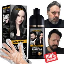 Shampoo Tonalizante Escurecedor Veinira 200 ml Tira Grisalhos Sem Amônia, Natural Cabelos e Barba